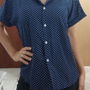 Blusa de Poá Azul (G)