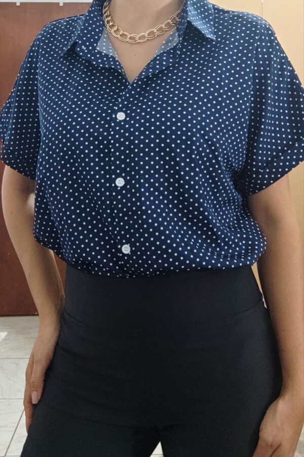 Blusa de Poá Azul (G)