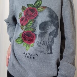 Moletom Broken Soul - Caveira com Rosas