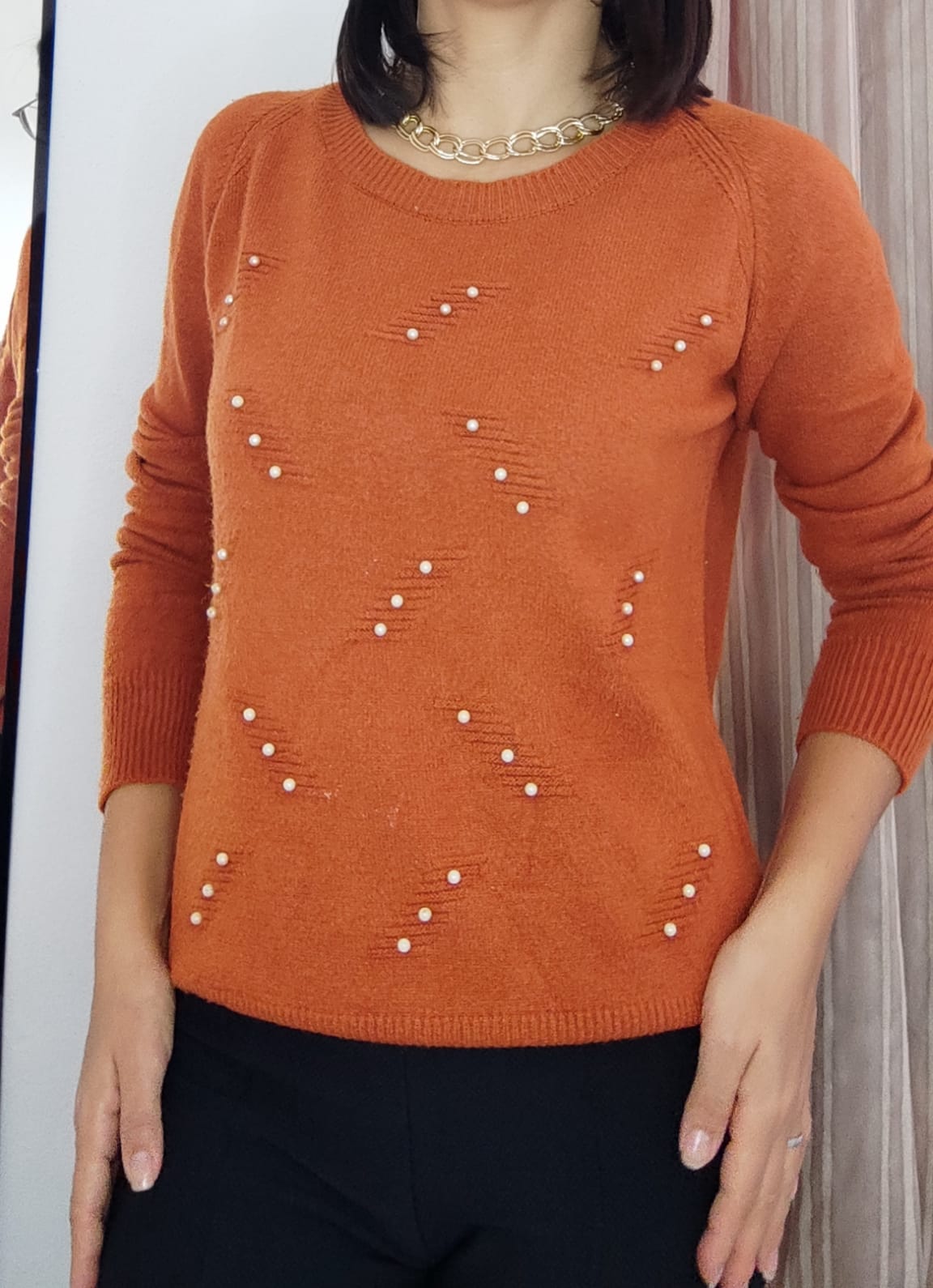 Blusa de Tricô com Pérolas (M) - Imagem 2