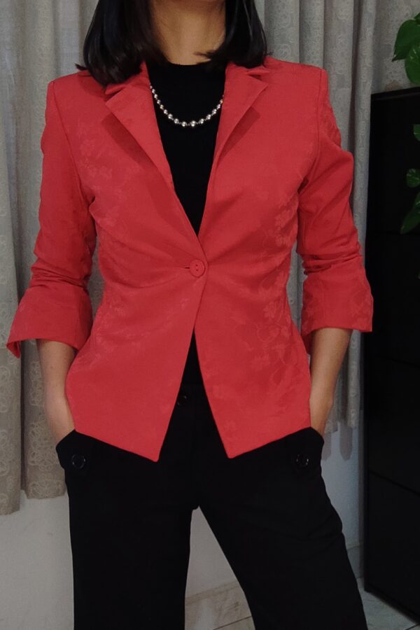 Blazer Vermelho Bebesh – Alfaiataria com Elastano (38)