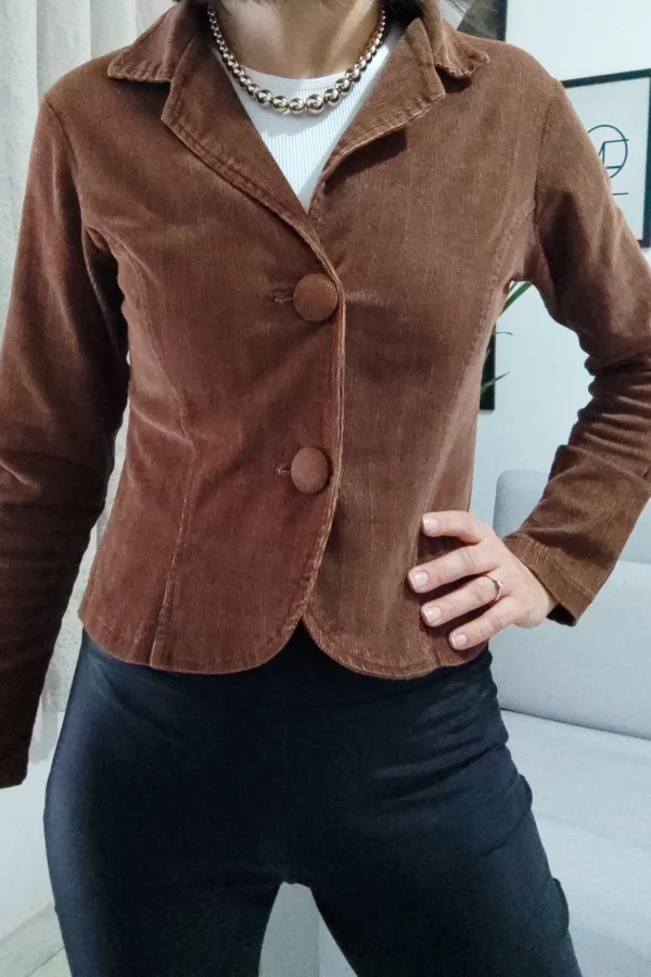 Blazer Marrom Veludo Cotelê (PP)