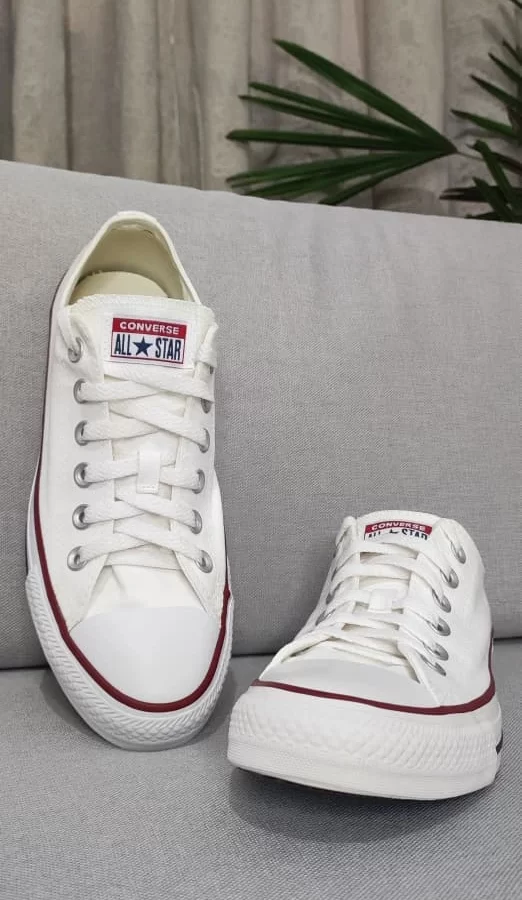 Tênis Converse All Star Branco Cano Baixo – Forma Grande (37 veste 38)