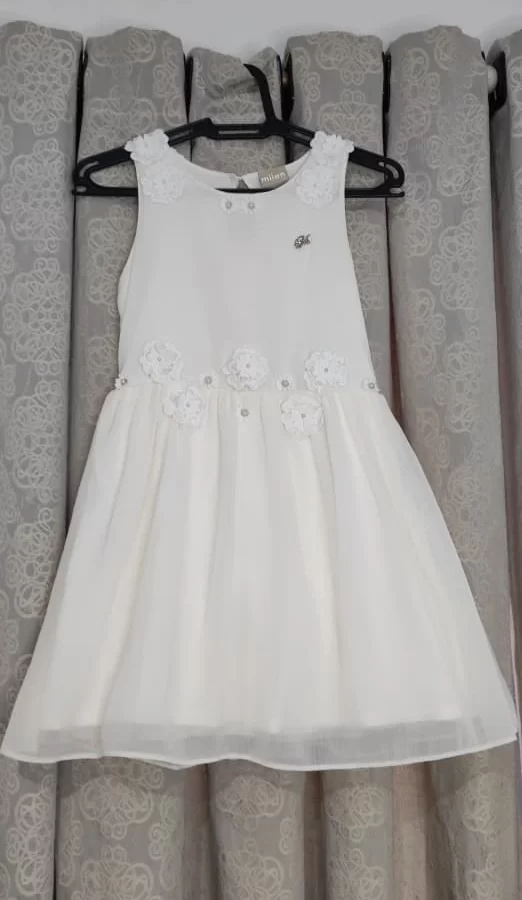 Vestido Infantil de Festa Milon com Flores Aplicadas – Nº 10